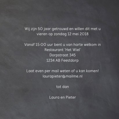 50 jaar getrouwd - krijtbord look en hout cijfers 3