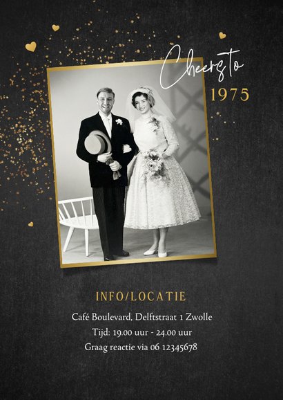 50 jarig jubileumfeest huwelijk gouden ballonnen foto's 2