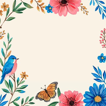 80e Verjaardag Uitnodiging met Bloemen en Foto Achterkant