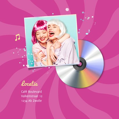 90's feestje hip trendy foto cd single uitnodigingskaart 2