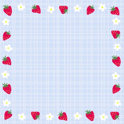 Aardbeien op een blauw ruitje 3