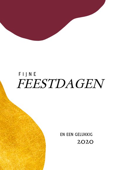 Abstracte fotokaart met goud en 2020 2