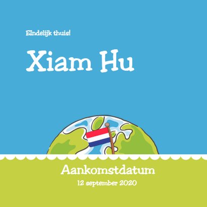 Adoptiekaartje wereldbol jongen 3