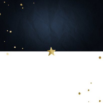 Adreswijziging kerstkaart met sterren en papiertje Achterkant