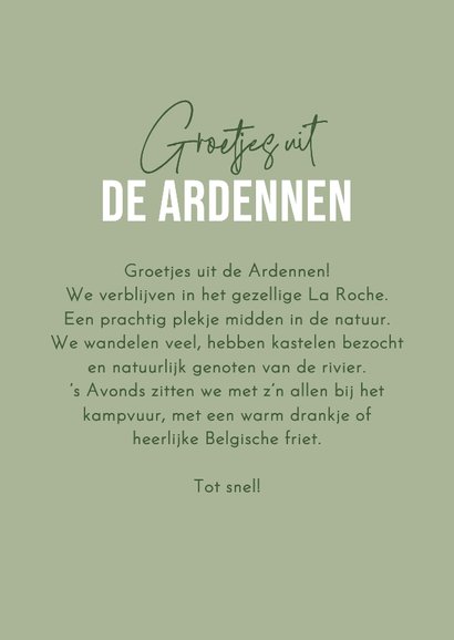 Ansichtkaart foto's groetjes uit ardennen dennentakjes 3