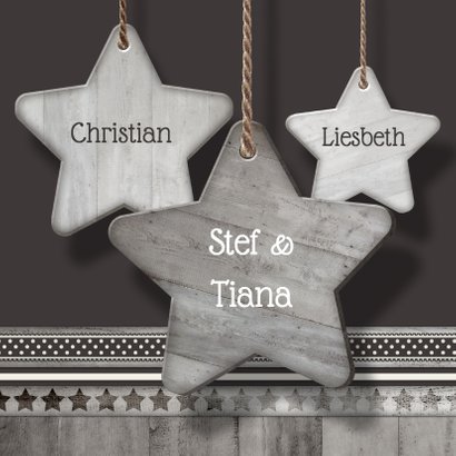 Antraciet houten sterren - BK 3