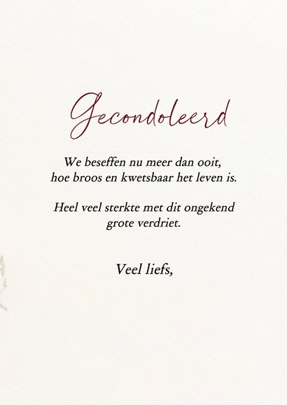 Aquarel condoleancekaart met boeket roze bloemen 3