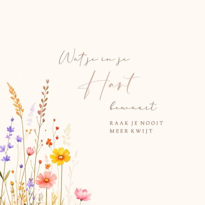 Aquarel condoleancekaart met gemengde wilde bloemen 2