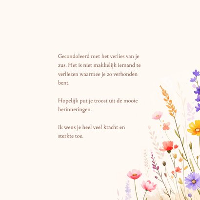 Aquarel condoleancekaart met gemengde wilde bloemen 3