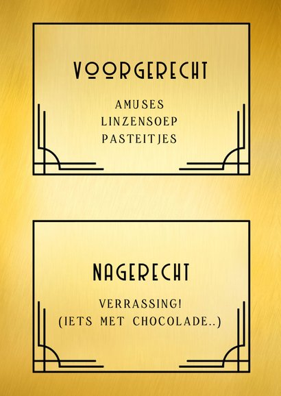 Art-deco filmposter stijl menukaart voor het kerstdiner 2
