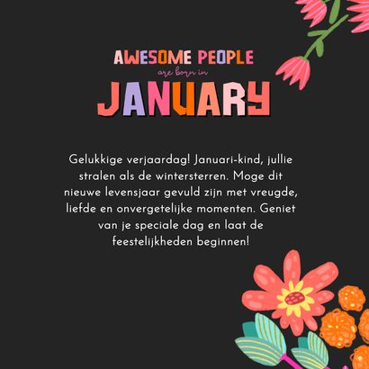 'awesome people are born in jJanuary' verjaardagskaart  3