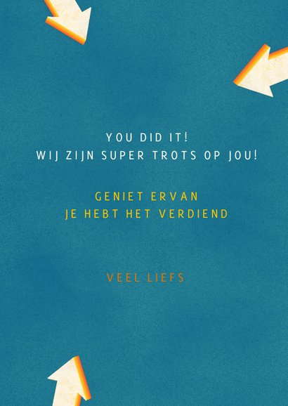 Awesome you did it! hippe kleurrijke felicitatie kaart 3