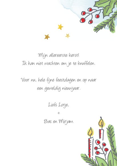 Baby's eerste kerstkaart met ooievaar en foto 3