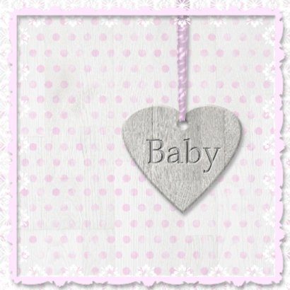 Babyhart roze met vlinders 2