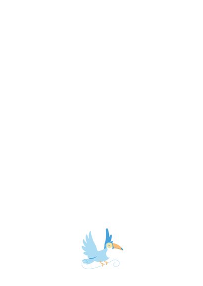 Babykaart jungle toekan blauw Achterkant
