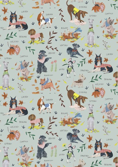 Babyshower honden botanisch blauw 2
