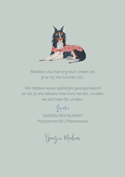 Babyshower honden botanisch blauw 3