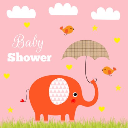 Babyshower olifantje roze 2