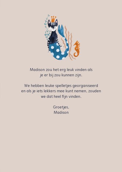 Babyshower uitnodiging met meerkatten (mercats) en caticorns 3
