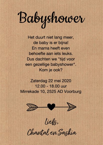 Babyshower uitnodiging ooievaar mint 3