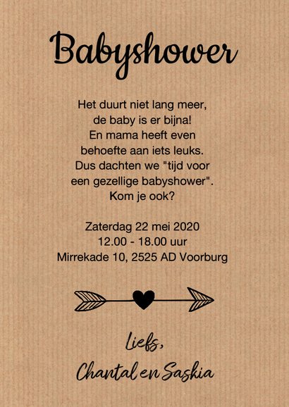 Babyshower uitnodiging ooievaar mint 3
