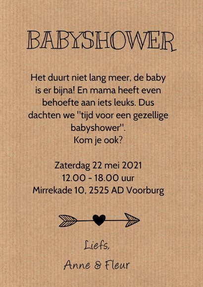 Babyshower uitnodiging wolkje hartjes  3