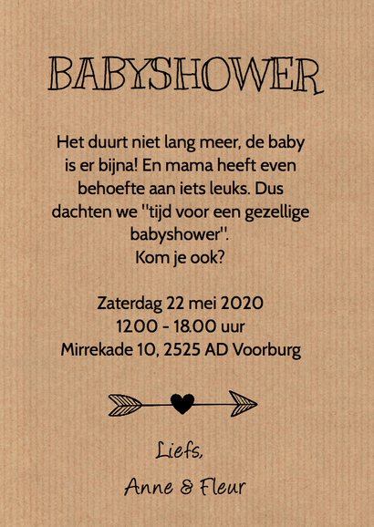 Babyshower uitnodiging wolkje hartjes 3