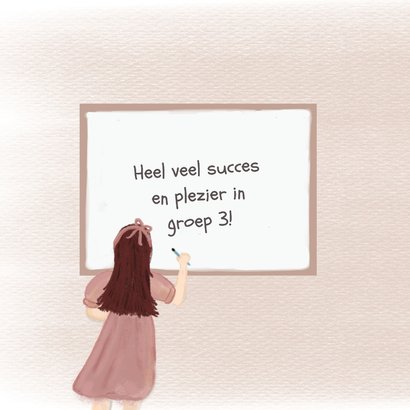 Back to school kaart meisje schoolbord 2
