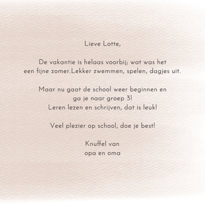 Back to school kaart meisje schoolbord 3