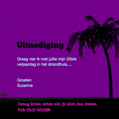 BEACH PARTY uitnodiging 3