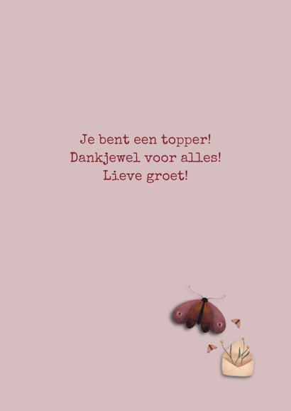 Bedank kaart met envelopjes en vlinders 3