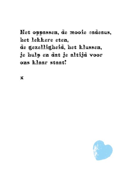 bedank kaartje op kaart blauw 3