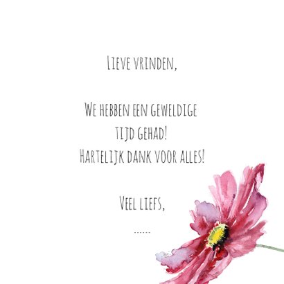 Bedankkaart, aquarel Cosmea 3