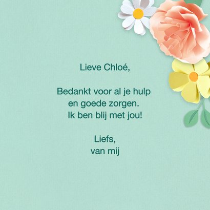 Bedankkaart bloemenrand 3