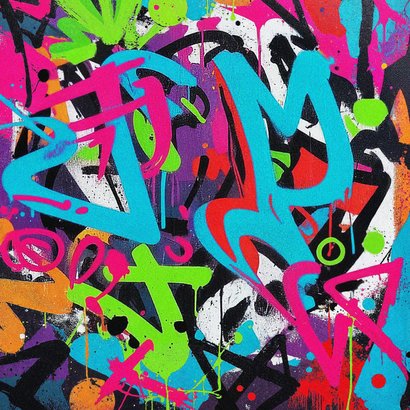 Bedankkaart communie lentefeest graffiti stoer kleurrijk Achterkant