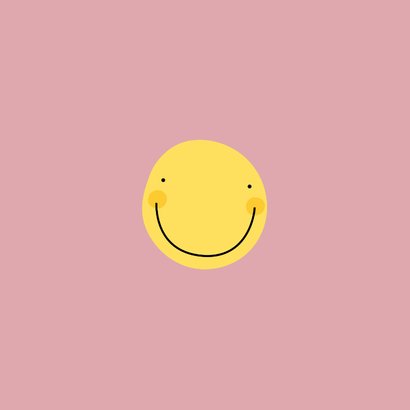 Bedankkaart dag van de stagiair smiley roze 2