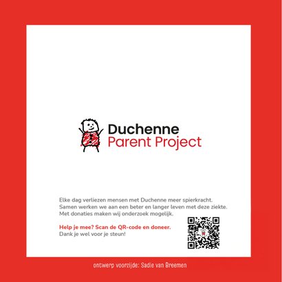 Bedankkaart Duchenne Parent Project medaille 2