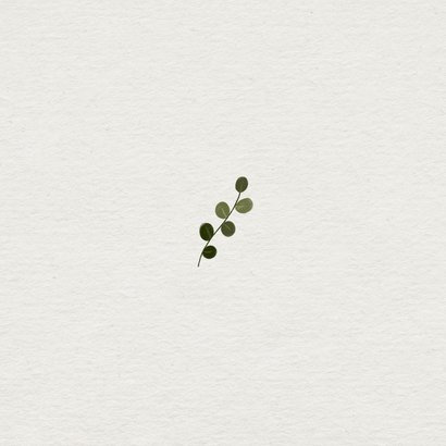 Bedankkaart eerste communie botanische krans met foto's Achterkant