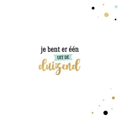 Bedankkaart goud stippen 3