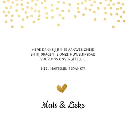 Bedankkaart gouden stippen 3