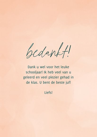 Bedankkaart hand met envelopje vol liefs met bloemen 3