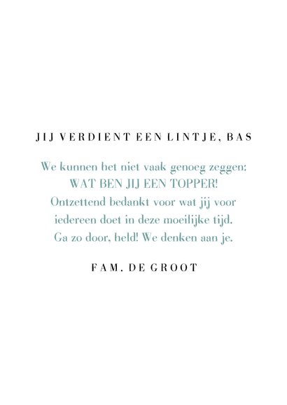 Bedankkaart held jij verdient een lintje 3