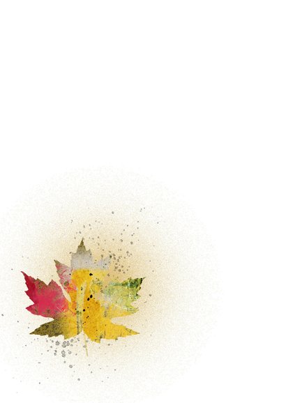 Bedankkaart herfstblad in kleur 2