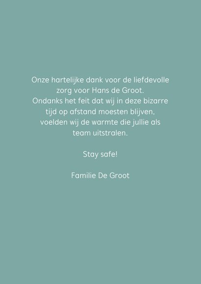 Bedankkaart hulpverleners bewondering en respect hartritme 3