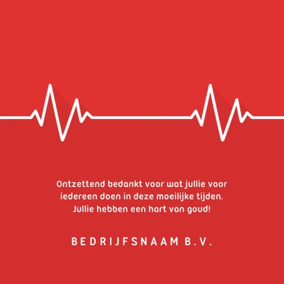 Bedankkaart hulpverleners hart met hartritme 3