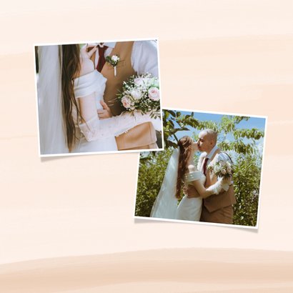 Bedankkaart huwelijk met waterverf in beige oranje tinten 2