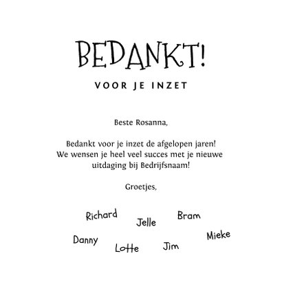 Bedankkaart illustratie bedankt collega 3