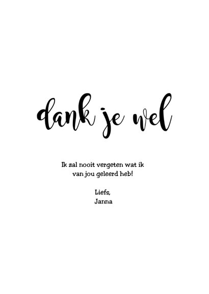 Bedankkaart 'Jij liet mij groeien!' 3
