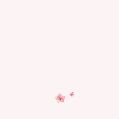 Bedankkaart lente bruiloft fotocollage roze bloesem Achterkant