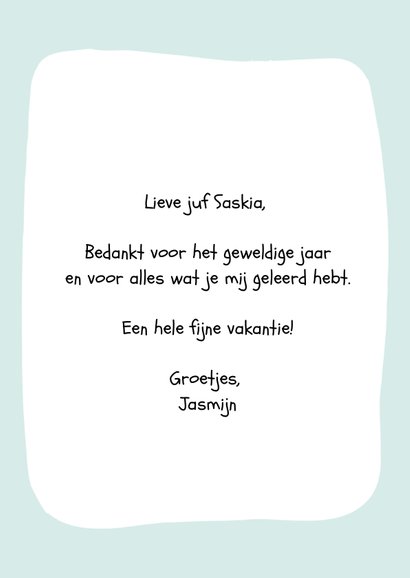 Bedankkaart lieve juf flamingo 3